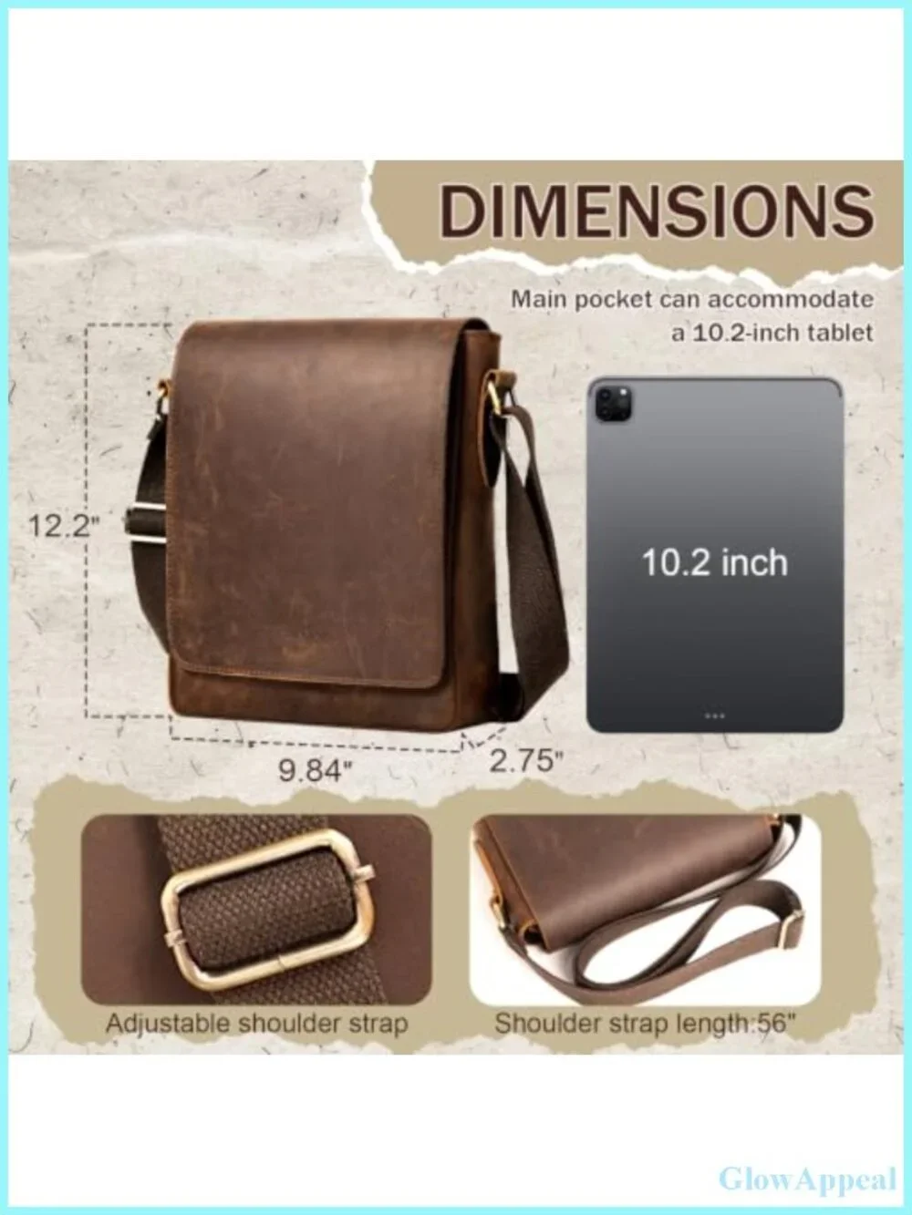 Crossbody Bag Genuine Leather Small Messenger Shoulder Purse Vintage Satchel